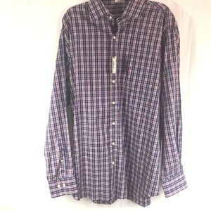 Peter Millar Blue Plaid Button Up Long Sleeve XL